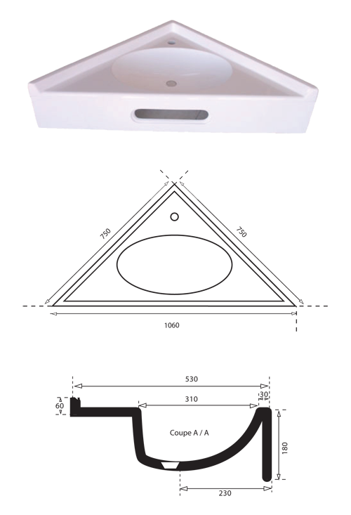 plan vasque d'angle