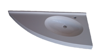 Vasque d'angle droit